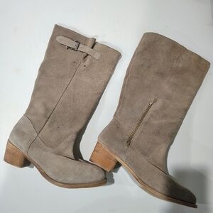 Torrid Women's Suede Knee-High Wide Width Heel Boots - Tan Size 9W NWNB